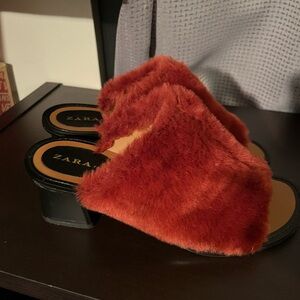 Zara faux fur heels